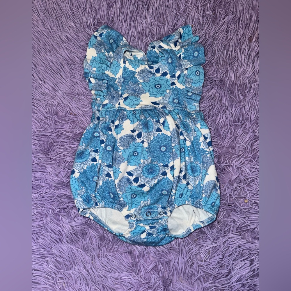 Kate Quinn Blue Floral Bodysuit